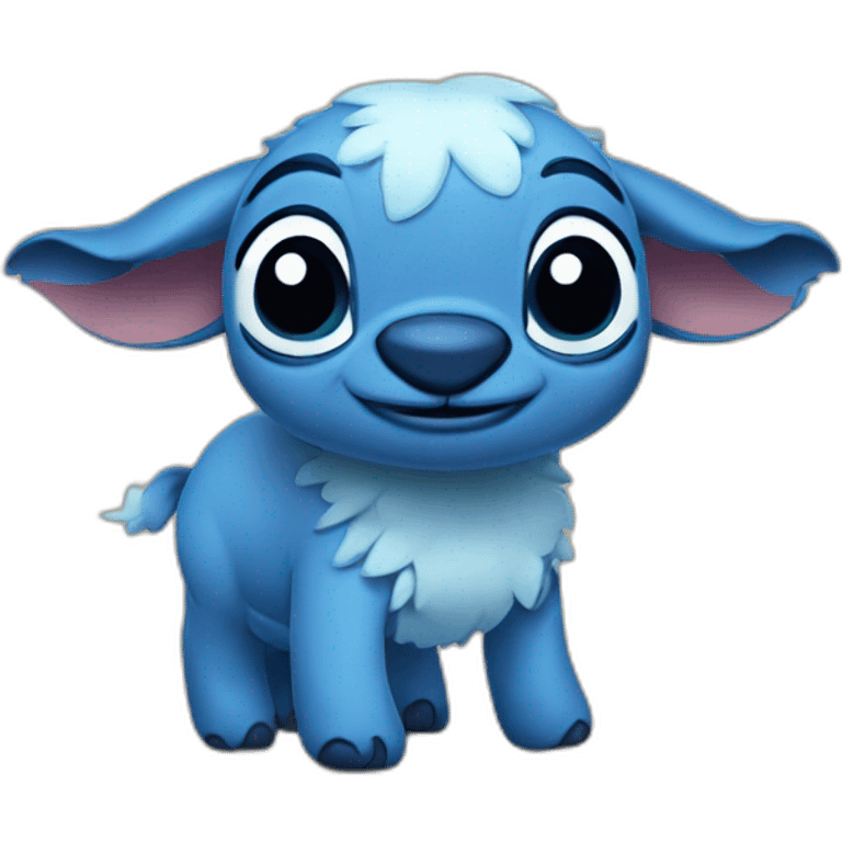 Stitch sur un mouton emoji