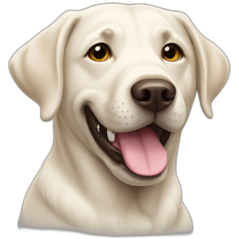 happy white labrador emoji emoji