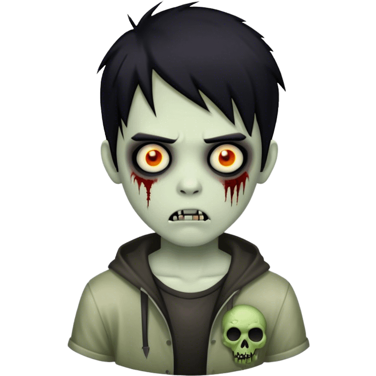 boy zombie with black hair emo emoji