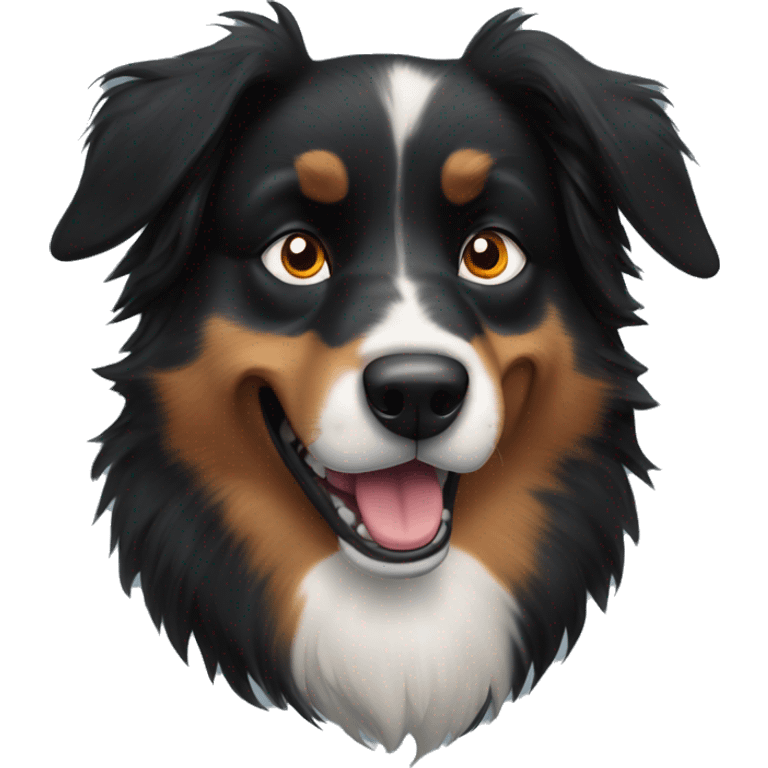 Angry growling Small black australian shepherd dog emoji