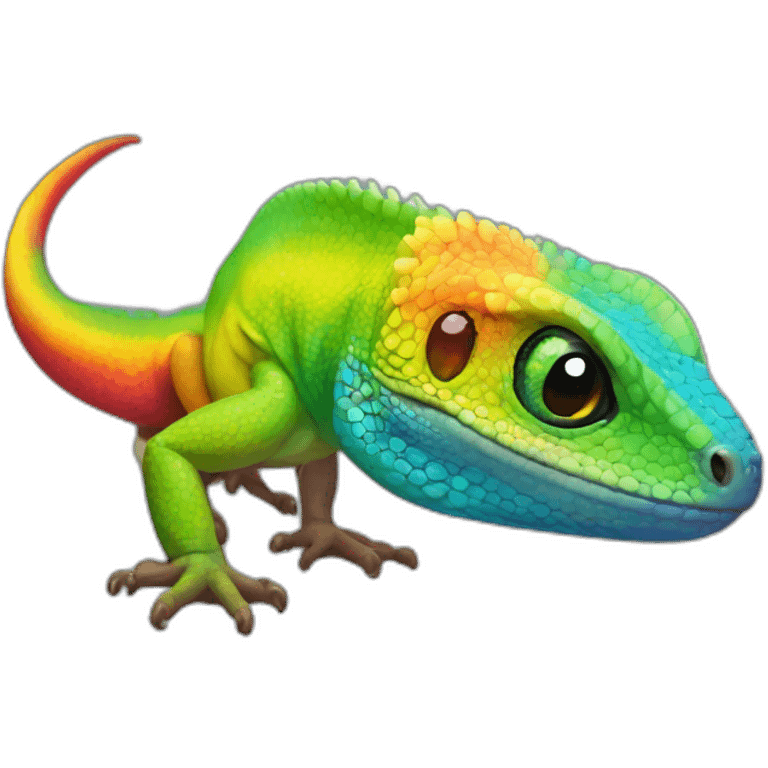 Rainbow lizard emoji