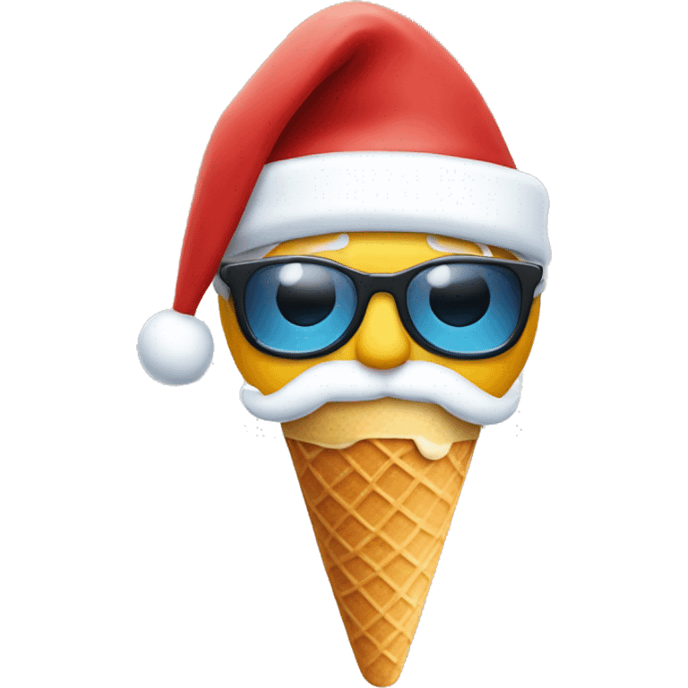 Santa eating a ice cream emoji