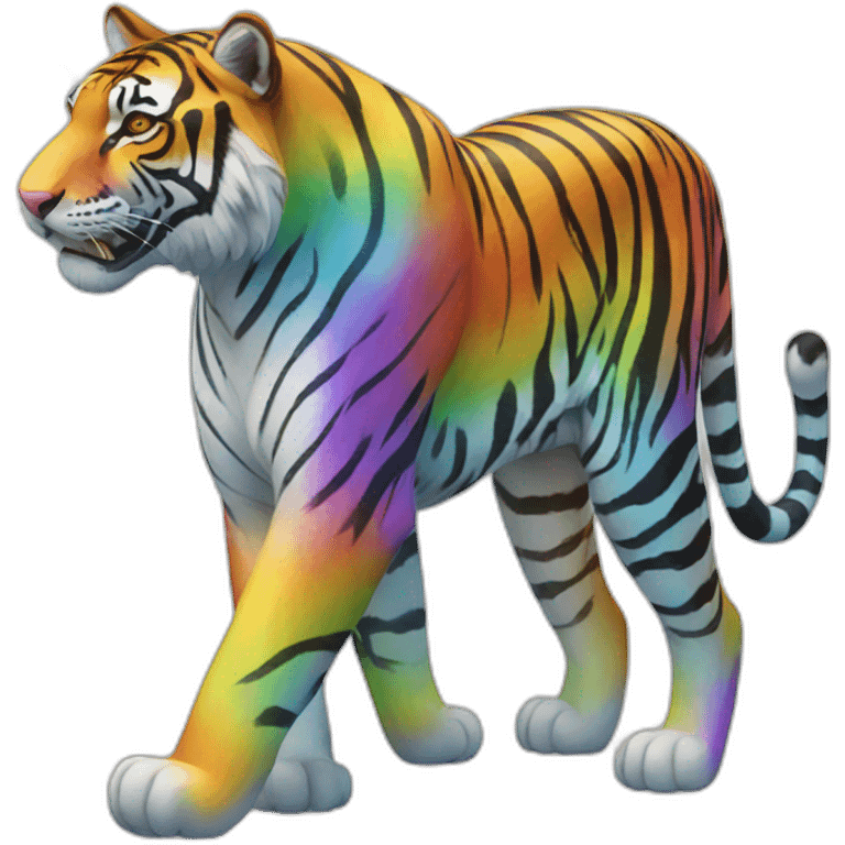 Rainbow Tiger Full Body emoji