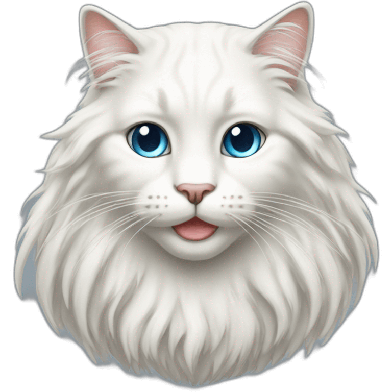 The white long hairs cat is the computer guy emoji