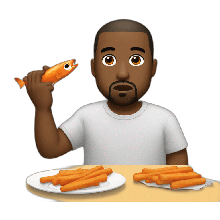 Kanye West eating fish sticks emoji