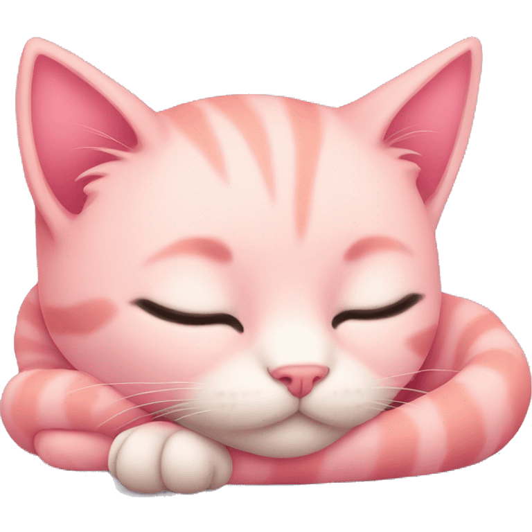 pink kitten sleeping emoji