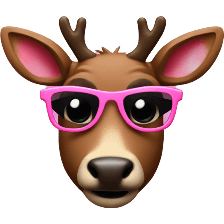 Rudolf with pink sunglasses emoji