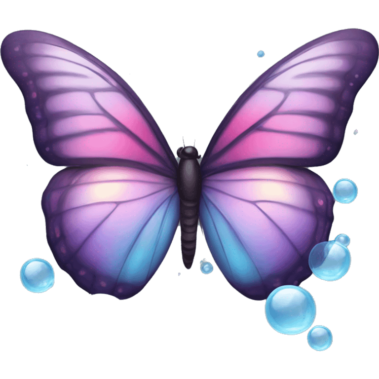 butterfly with soap bubbles in the siren emoji