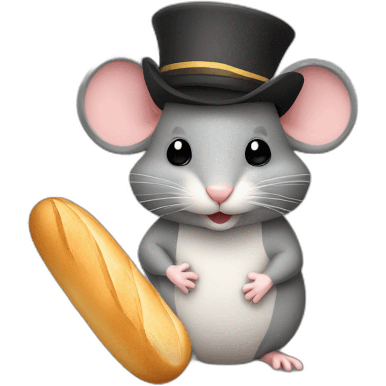 Mouse with a hat and a baguette  emoji