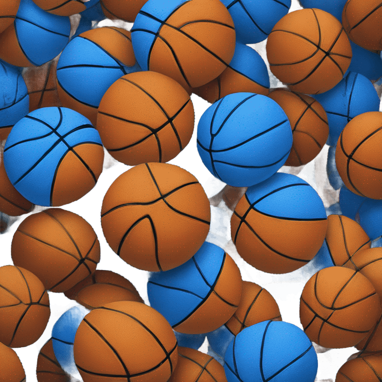 A blue and orange basketball. emoji