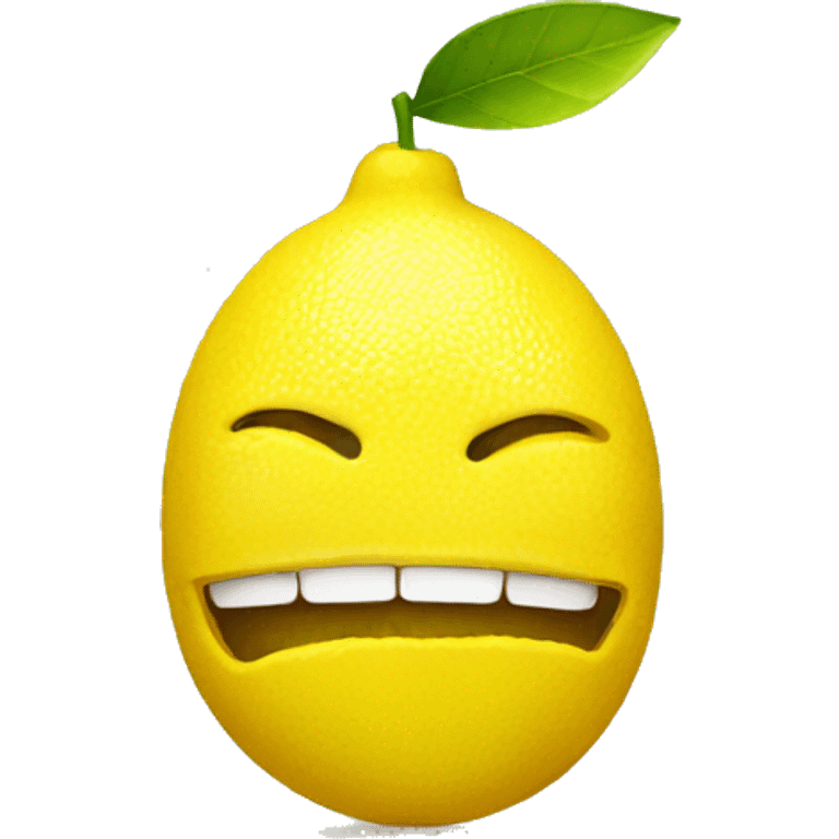 Lemon with a closed mouth with zipper emoji