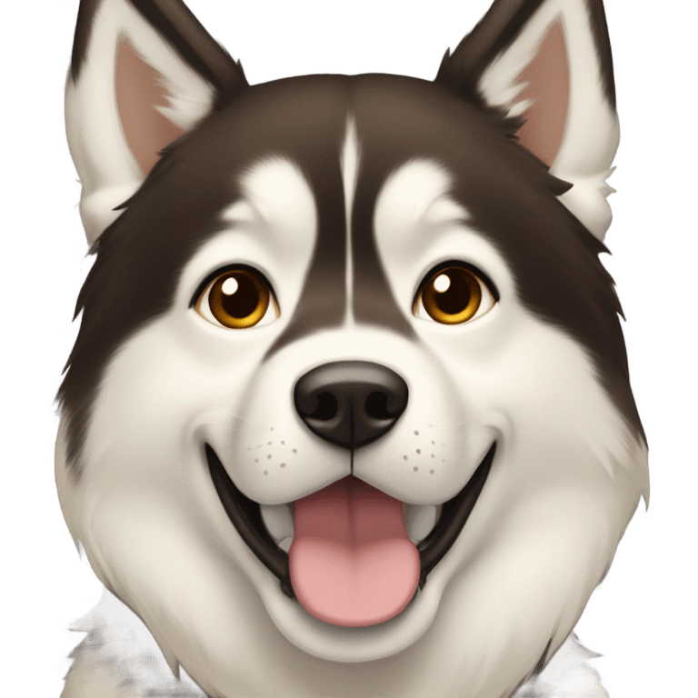 A girl Dark brown  hair next to a light dorée  Husky emoji