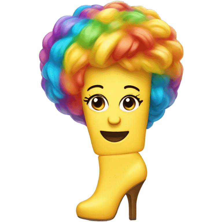 A stick of butter with wig and high heels emoji