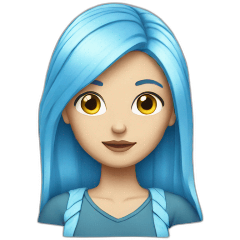 white girl blue hair emoji