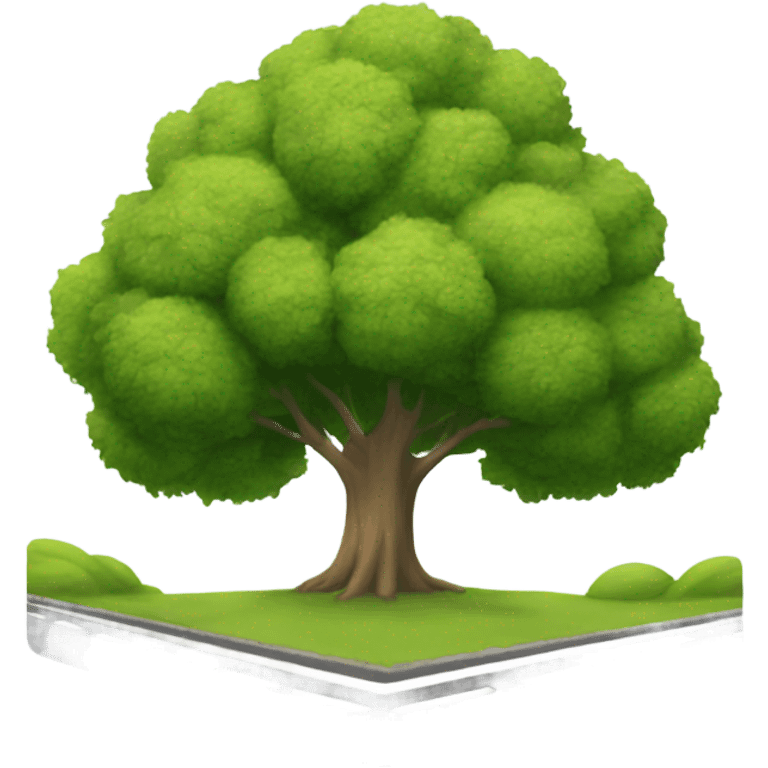 A tree in a road emoji