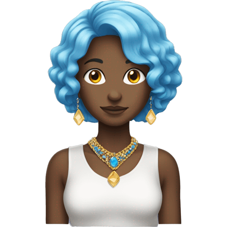 blue-haired girl with jewelry emoji