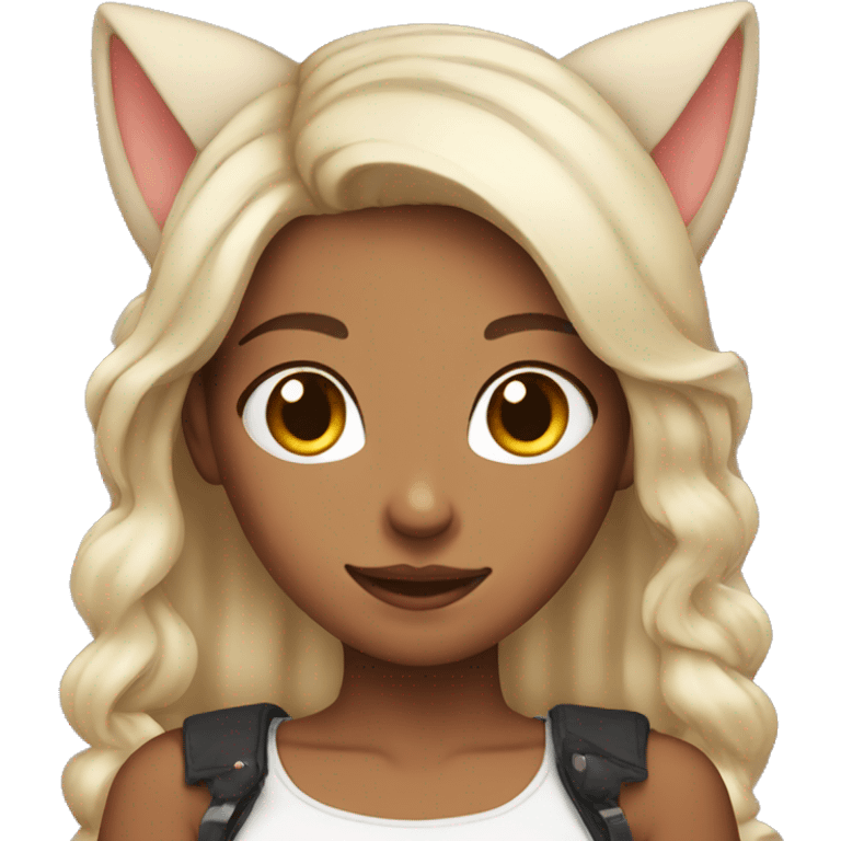 Cute girl with cat ears emoji