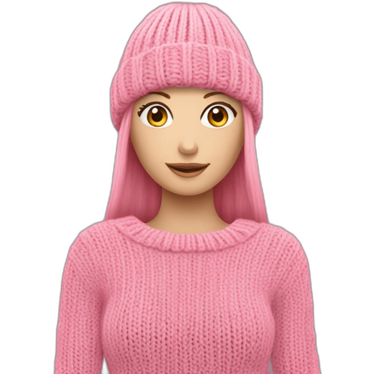 Knit de couleur rose vêtements emoji