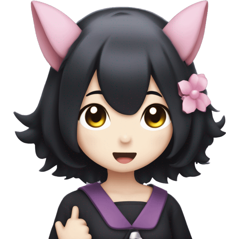 kuromi cute blushing  emoji