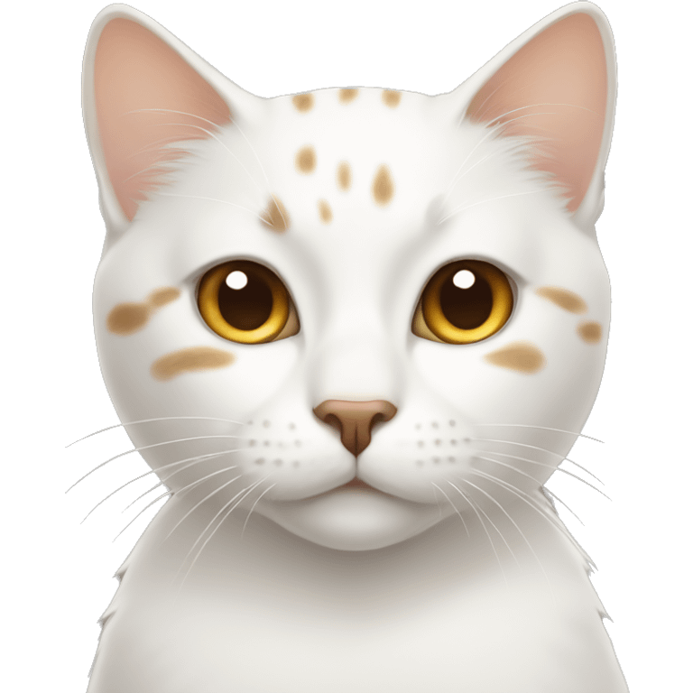 White cat with tan spots emoji