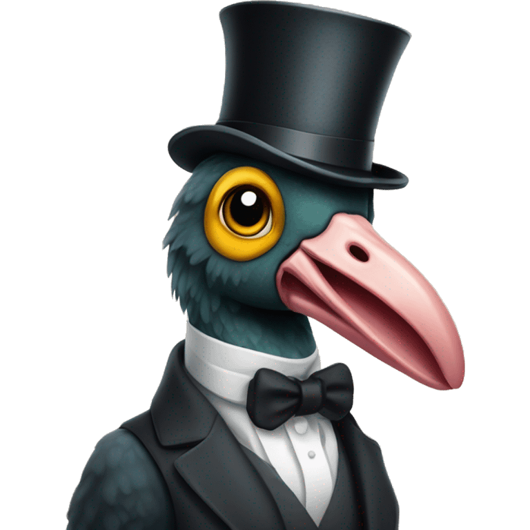 Dodo with a monocle waistcoat and top hat emoji