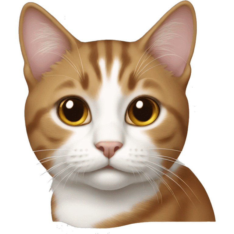 Cat brown and white  emoji