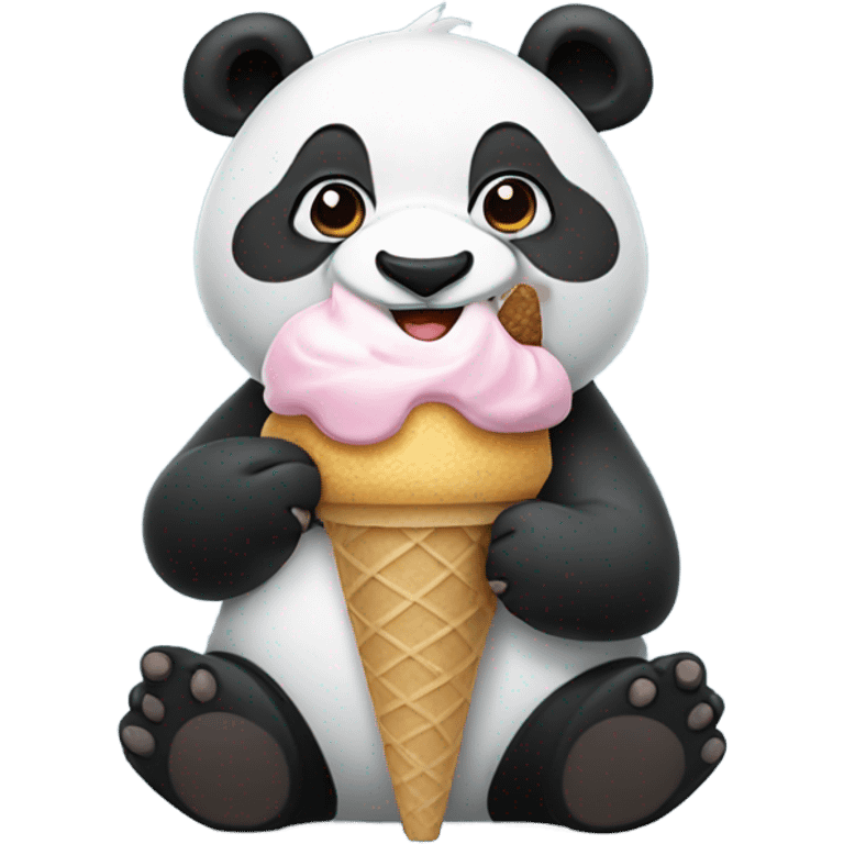 Panda eating ice cream emoji