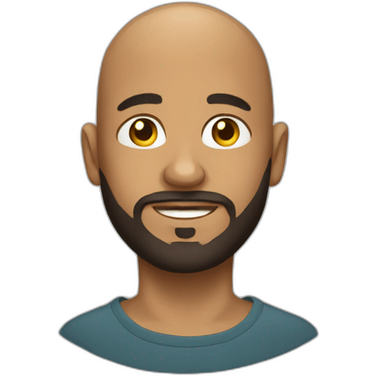 Bald bearded young man emoji