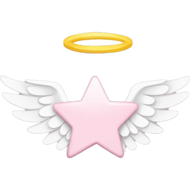 Light pink star with white angel wings emoji