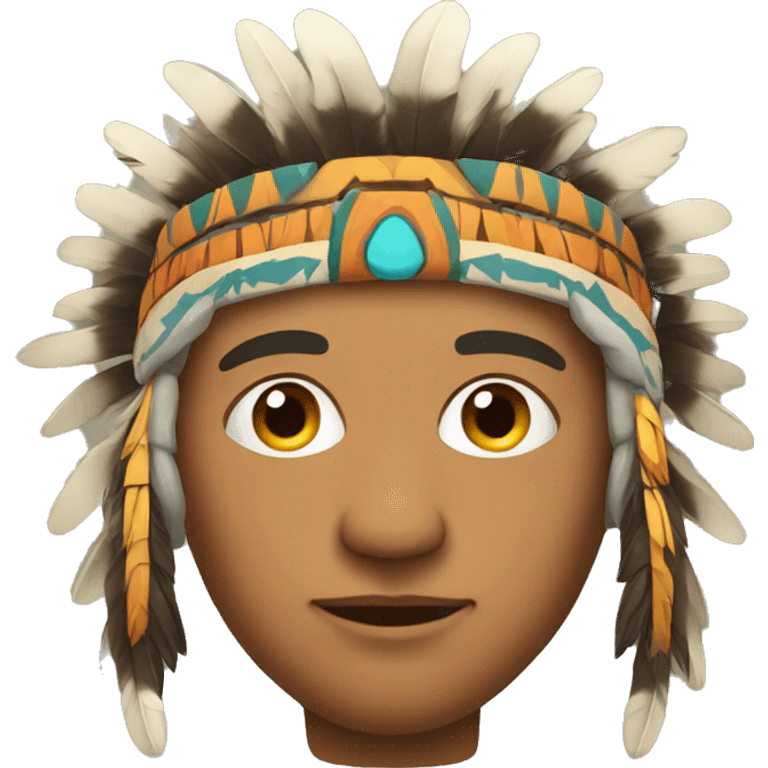 Indigenous man with a headdress on his head  emoji