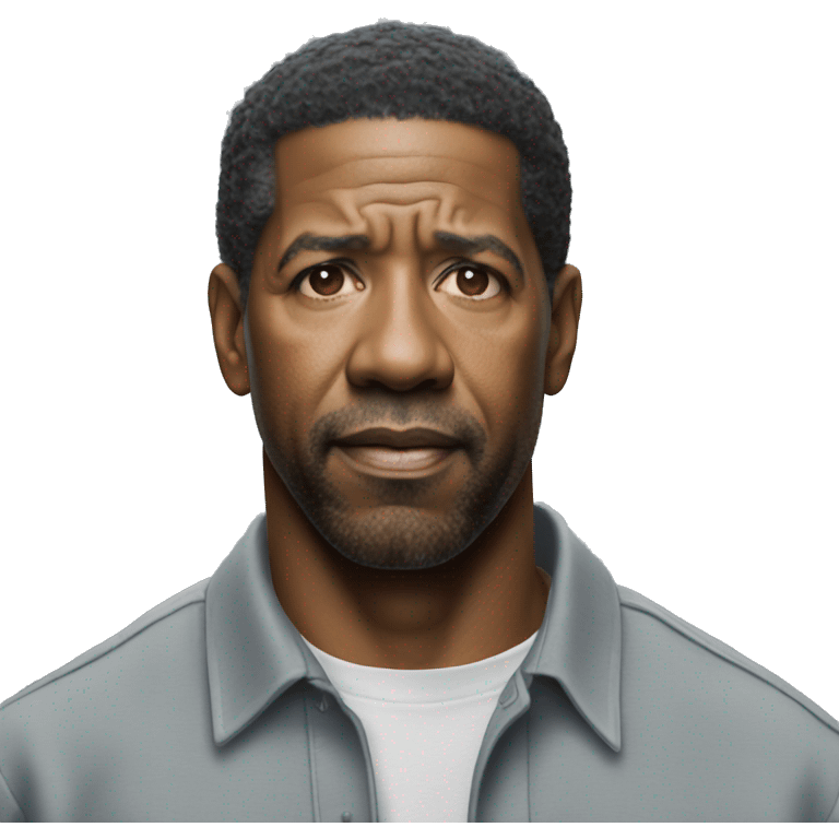 hyper realistic denzel washington wearing shirt emoji