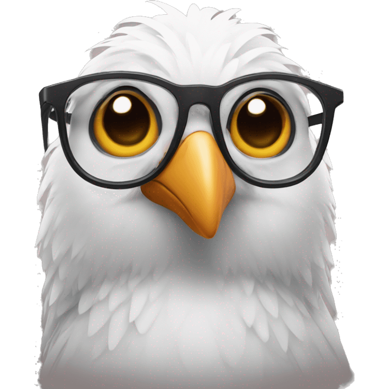 Bird wearing glasses emoji