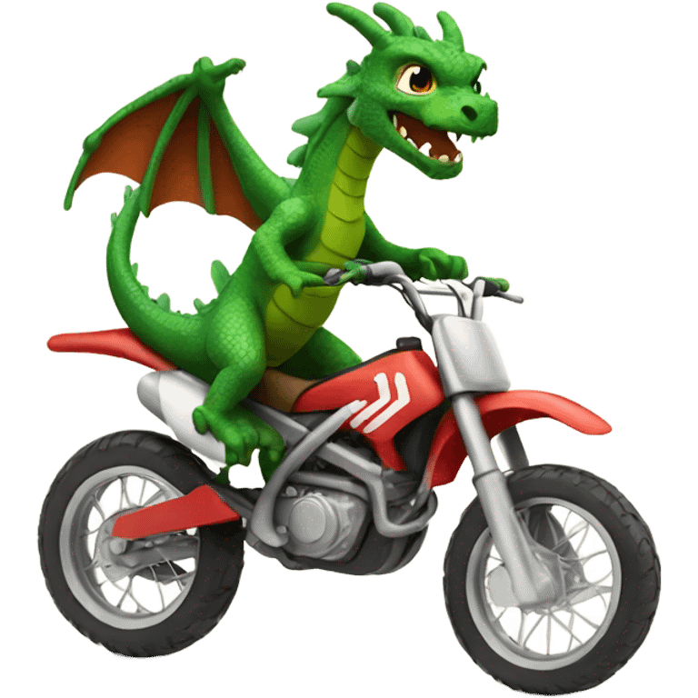 Dragon riding dirt bike emoji