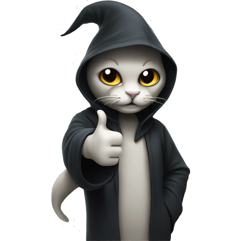 reaper cat agreeing with a thumb up emoji