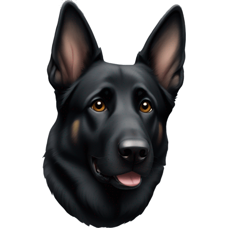 black german shepherd with floppy left ear  emoji