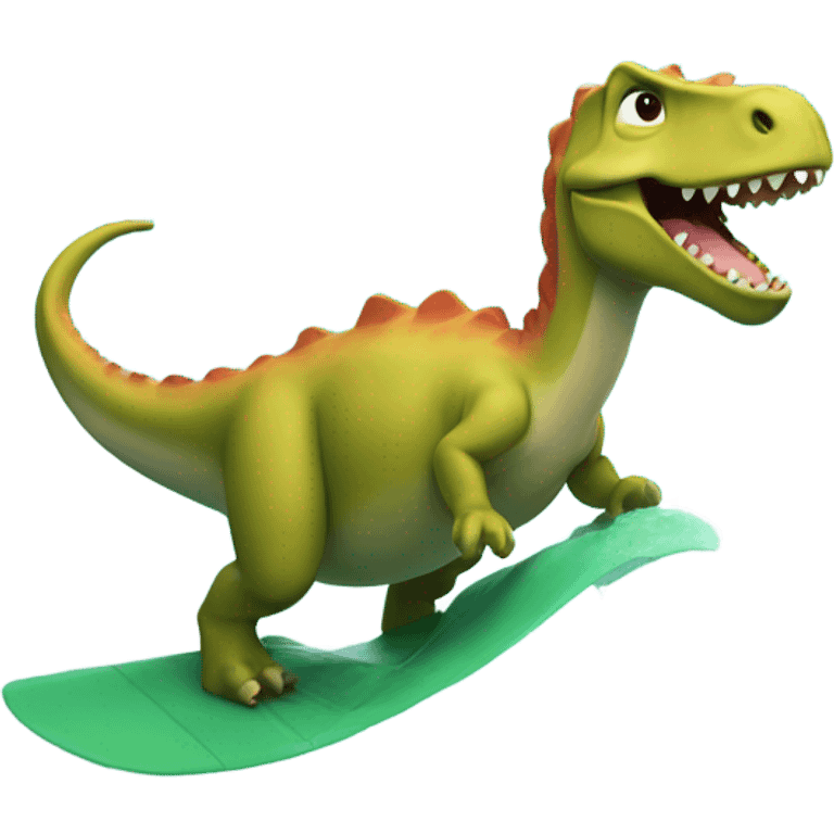 dino riding a wave  emoji