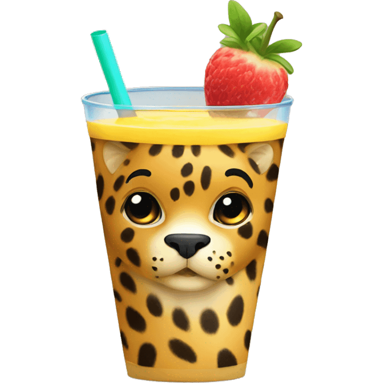 leopard making a smoothie emoji