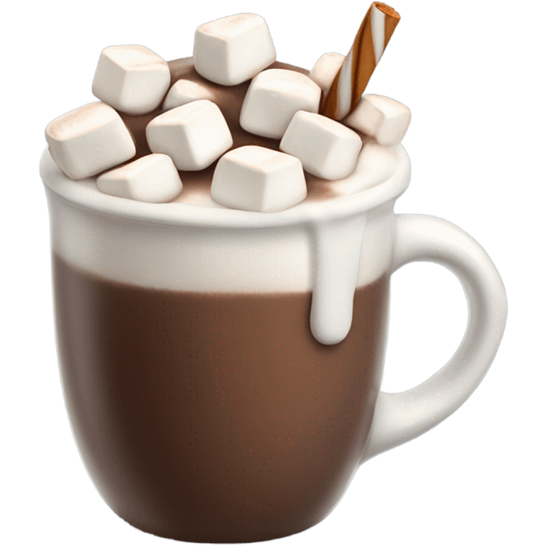 mug of hot chocolate with marshmallows and cream emoji