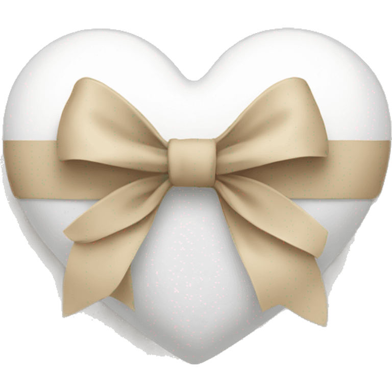 white heart with beige bow emoji