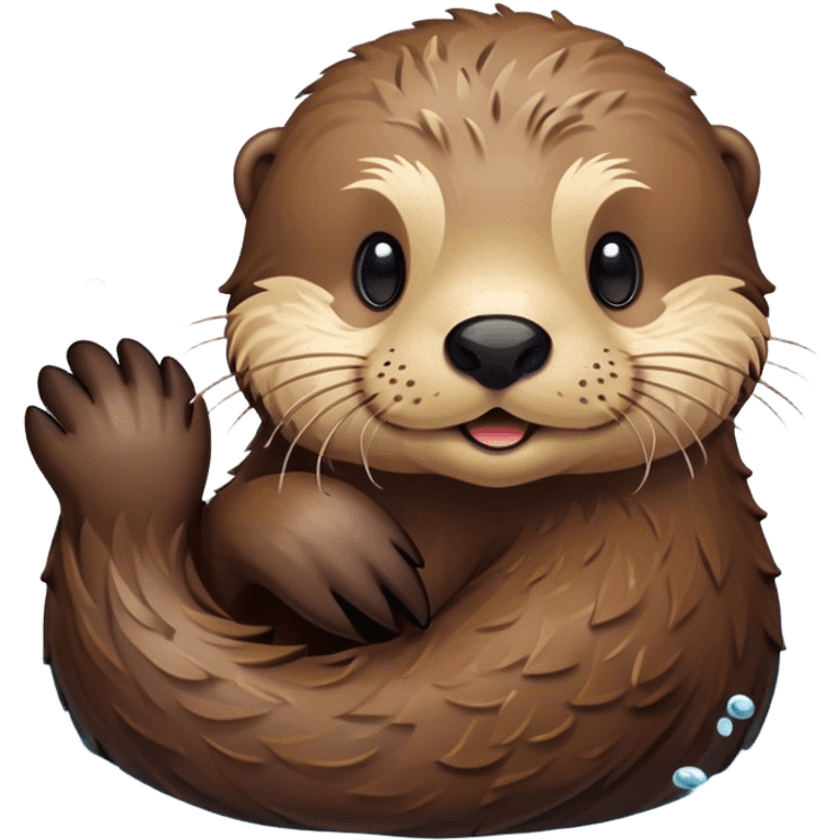 Disney-style, sea otter in the water emoji