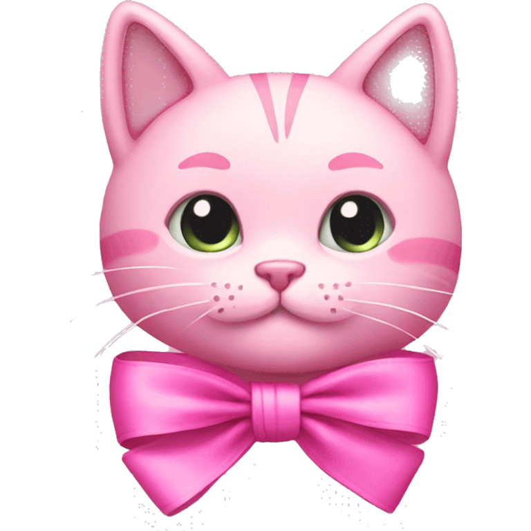 Pink kitty with ribbons emoji