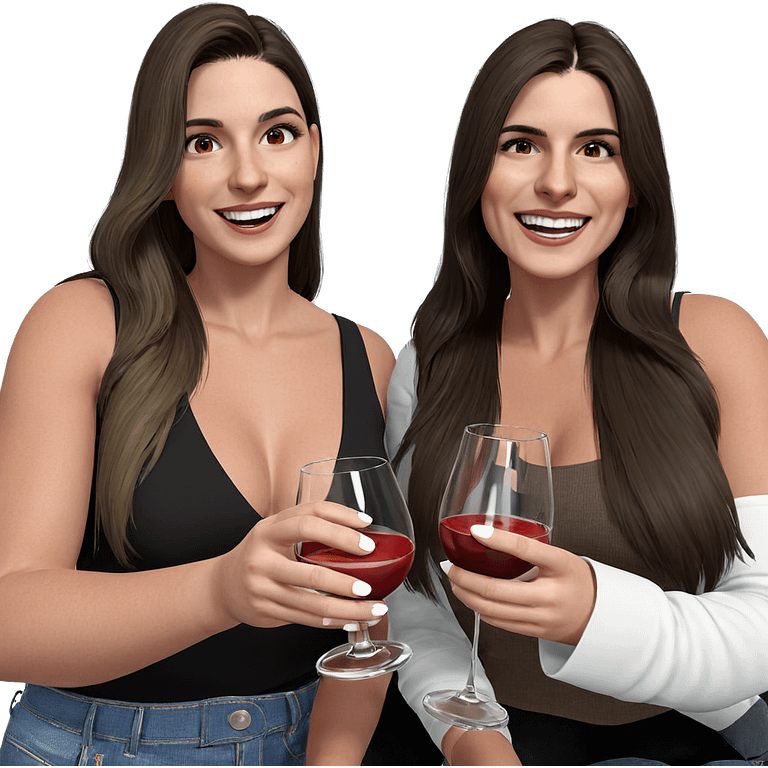 girls enjoying drinks together emoji