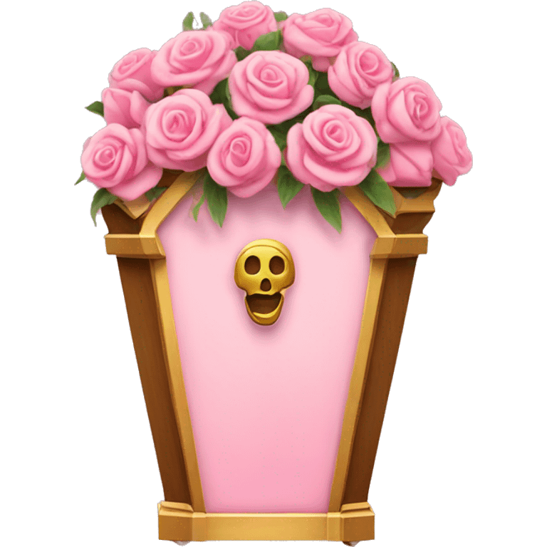 Fancy pink coffin with flowers  emoji