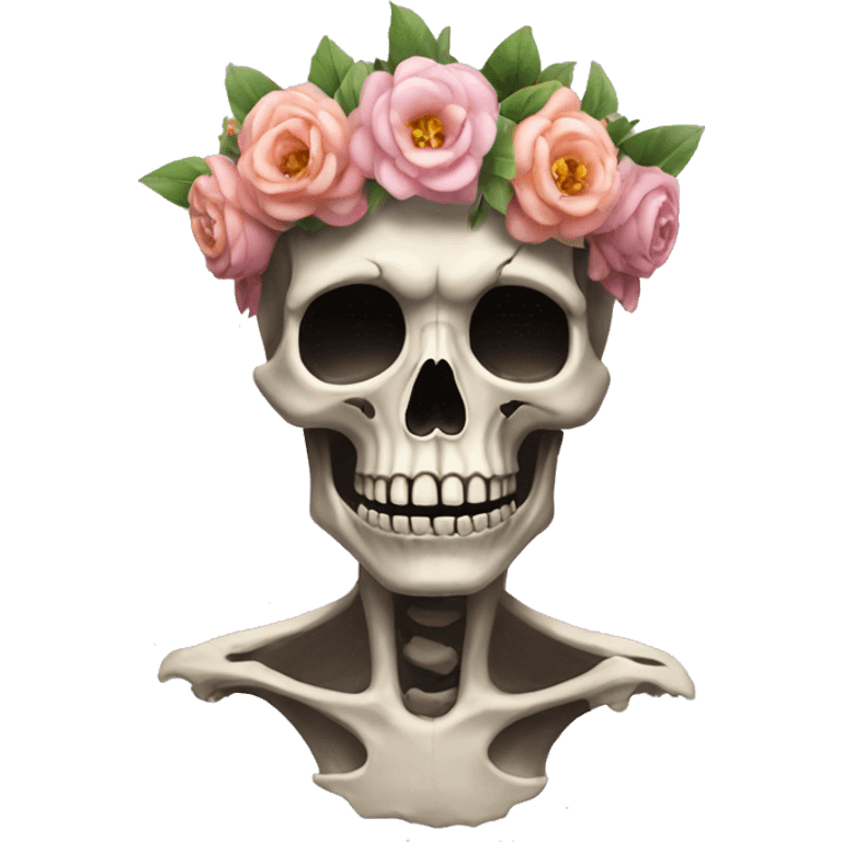 A shocked skull with flower crown emoji