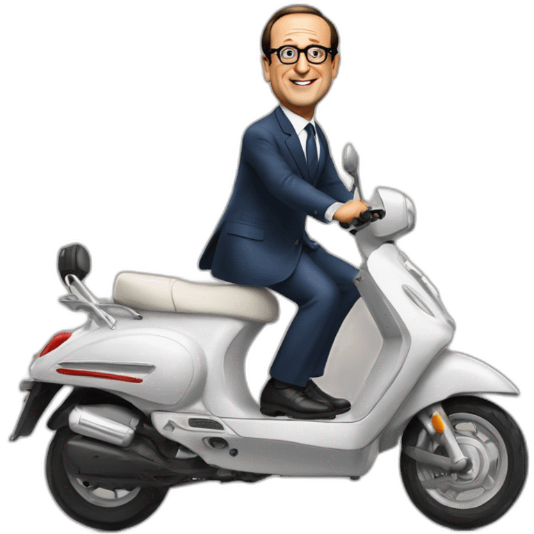 françois hollande sur un scooter emoji