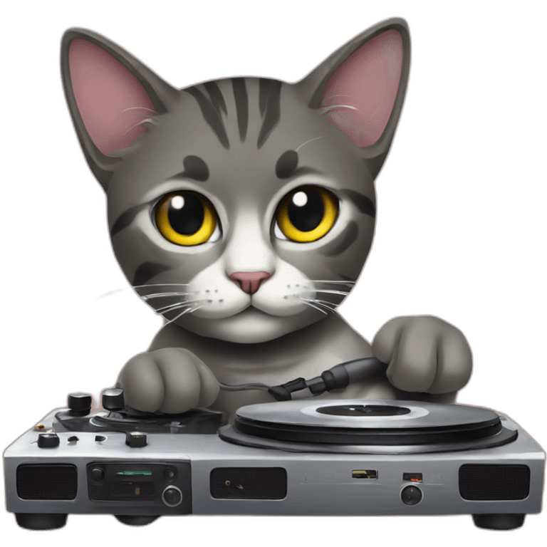 DJ cat with turntable emoji