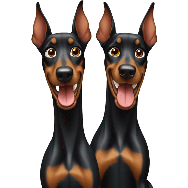 Two Dobermans playing  emoji