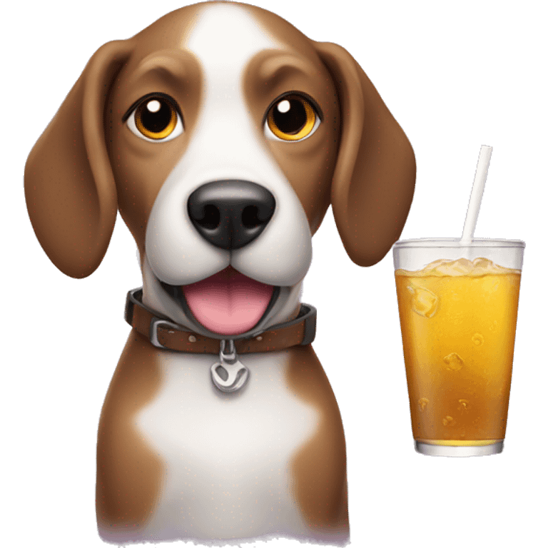 Dog with drink  emoji