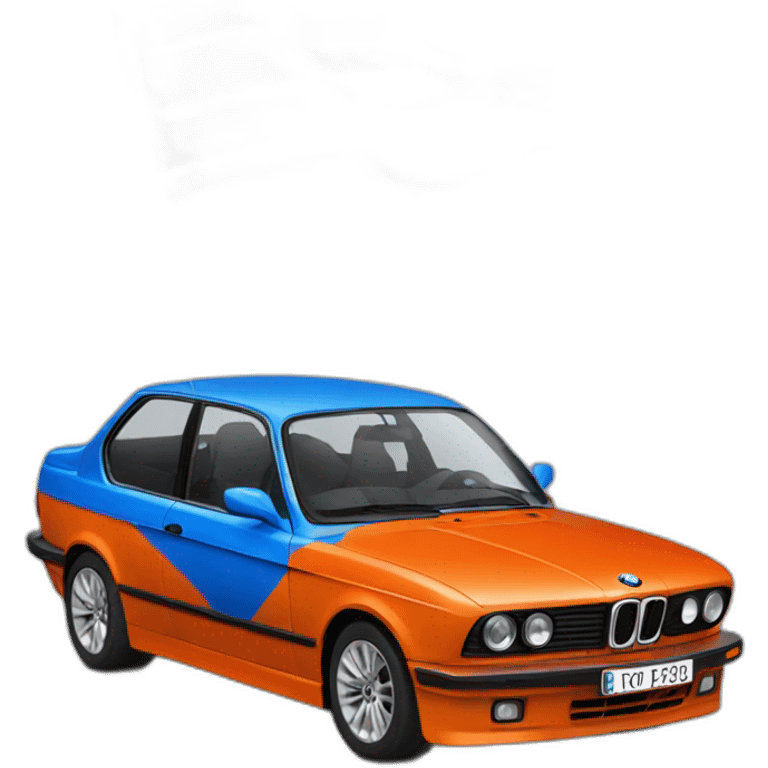 BMW Car holding Armenian flag(red blue orange) emoji