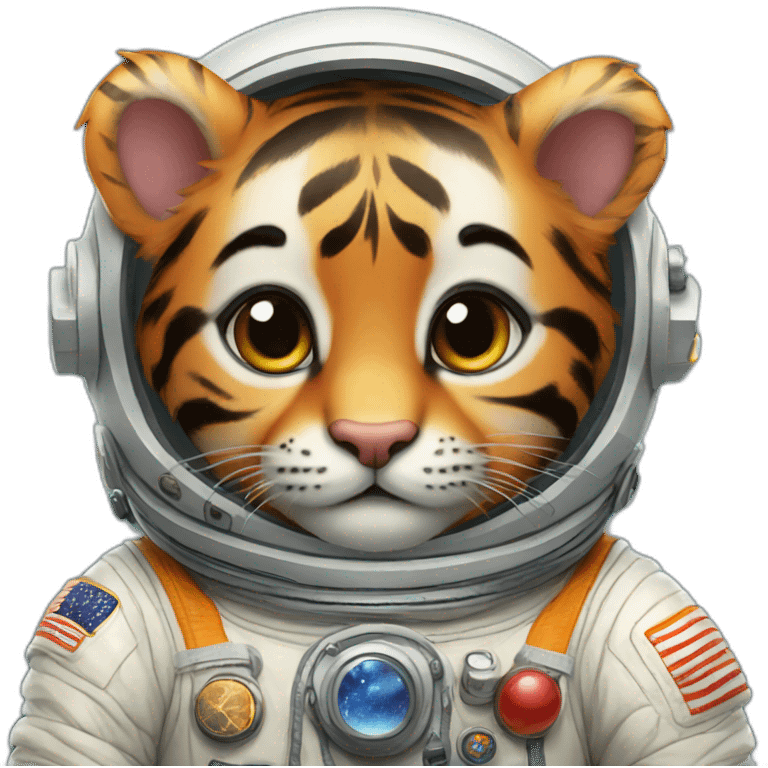 Baby tiger as Astronaut emoji